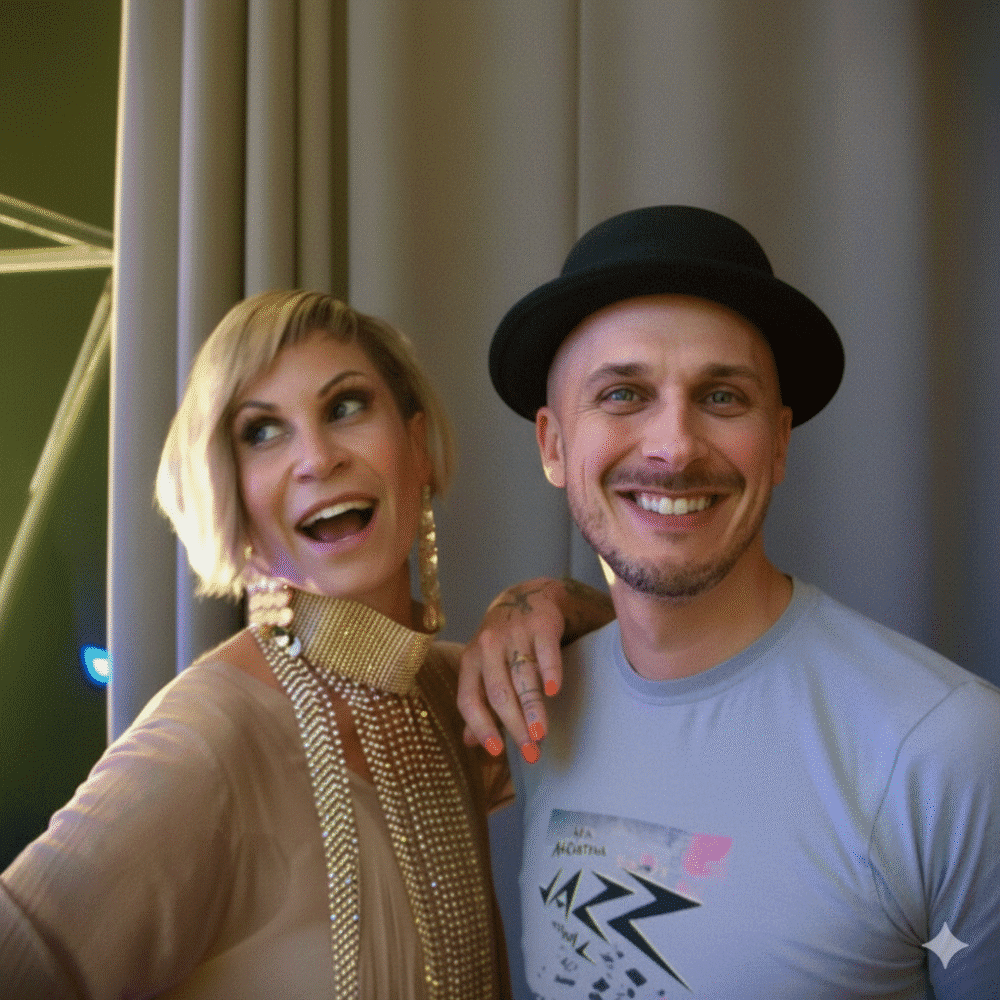 Portrait de la chanteuse Tanja Dankner et de Jonas, DJ Dob alias IMADJIN